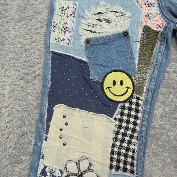 BDG Urban Outfitters Flare Patchwork Jeans Size 25 - Picture 7 of 10